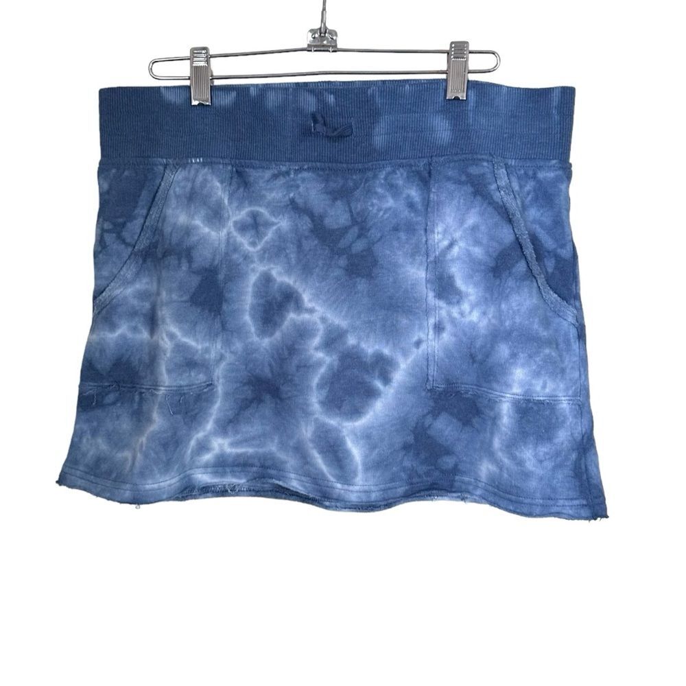 So Juniors Size 18 Plus Blue White Tie Dye Mini Skirt Cotton Blend Pull On